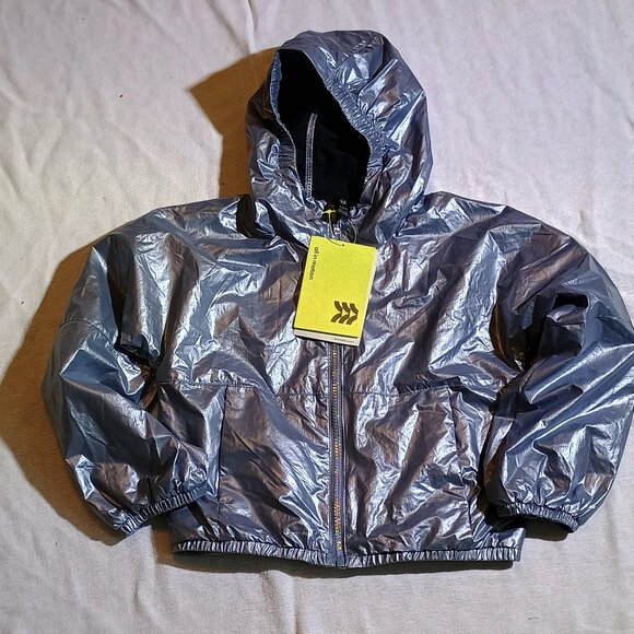 All in Motion/Windbreaker/Girls Small 6/7/Silver/Water Resistant Wind Resistant - Picture 1 of 8